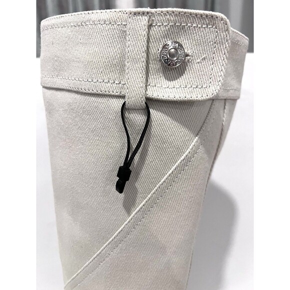 Zara Women Denim High Heel Knee High Pointed Toe Boots Beige Size EU 39 US 8 - Picture 8 of 14